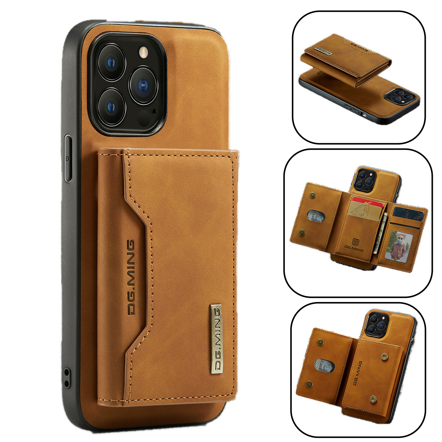 bespotten veiligheid minstens CaseMe CaseMe - Telefoonhoesje geschikt voor iPhone 13 Pro - Back Cover -  Met Magnetische Pasjeshouder - Licht Bruin | Case2go.nl