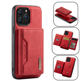 CaseMe CaseMe - Telefoonhoesje geschikt voor iPhone 13 Pro Max - Back Cover - Met Magnetische Pasjeshouder - Rood