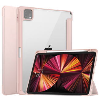 Case2go Tablet hoes geschikt voor Apple iPad Pro 11 (2022 / 2021 / 2020 / 2018) - Trifold case met Auto/Wake functie en Magneetsluiting - Roze