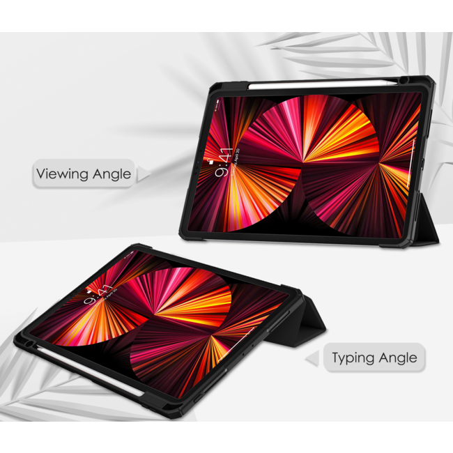 Tablet hoes geschikt voor Apple iPad Pro 11 (2022 / 2021 / 2020 / 2018) - Trifold case met Auto/Wake functie en Magneetsluiting - Zwart