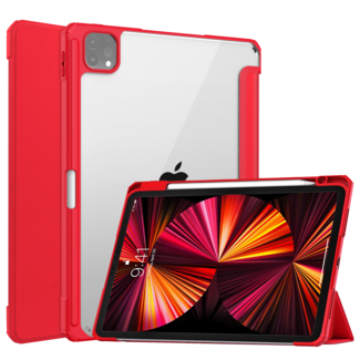 Case2go Tablet hoes geschikt voor Apple iPad Pro 11 (2022 / 2021 / 2020 / 2018) - Trifold case met Auto/Wake functie en Magneetsluiting - Rood