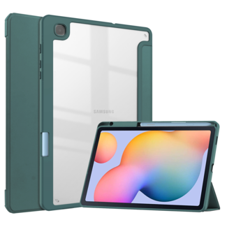Case2go Tablet hoes geschikt voor Samsung Galaxy S6 Lite (2024) / Samsung Galaxy Tab S6 Lite (2022/2020) - Trifold case met Auto/Wake functie en Magneetsluiting - Donker Groen