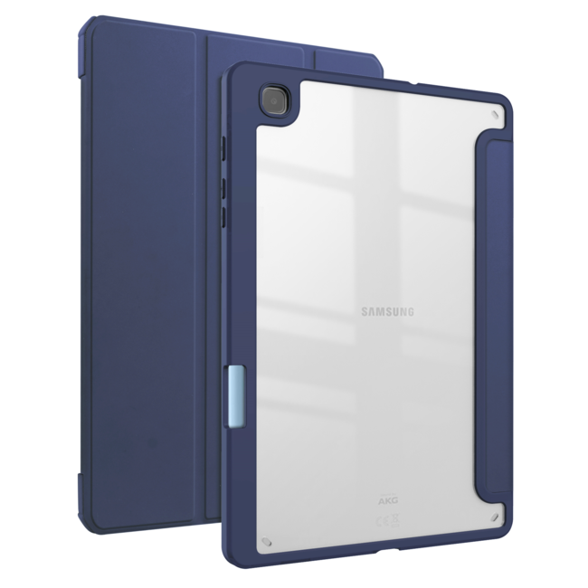 Tablet hoes geschikt voor Samsung Galaxy Tab S6 Lite (2022 / 2020) - Trifold case met Auto/Wake functie en Magneetsluiting - Donker Blauw