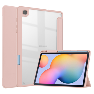 Case2go Tablet hoes geschikt voor Samsung Galaxy S6 Lite (2024) / Samsung Galaxy Tab S6 Lite (2022/2020) - Trifold case met Auto/Wake functie en Magneetsluiting - Roze