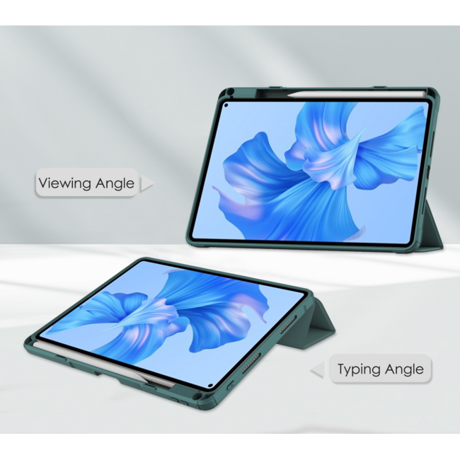 Tablet hoes geschikt voor Huawei MatePad Pro 11 (2022) - Trifold case met Auto/Wake functie en Magneetsluiting - Donker Groen