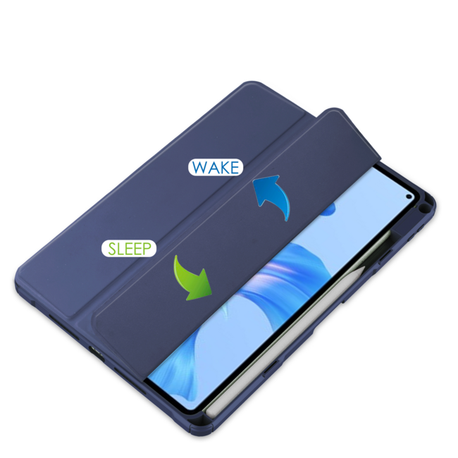 Tablet hoes geschikt voor Huawei MatePad Pro 11 (2022) - Trifold case met Auto/Wake functie en Magneetsluiting - Donker Blauw