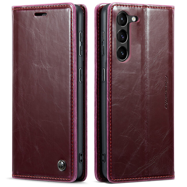 CaseMe - Telefoonhoesje geschikt voor Samsung Galaxy S23 Plus - Wallet Book Case - Met Magnetische Sluiting - Rood