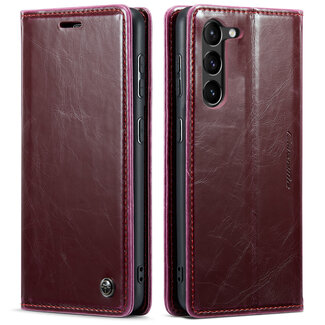 CaseMe CaseMe - Telefoonhoesje geschikt voor Samsung Galaxy S23 - Wallet Book Case - Met Magnetische Sluiting - Donker Rood