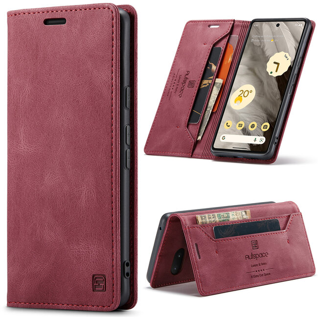 CaseMe - Telefoonhoesje geschikt voor Google Pixel 7 - Wallet Book Case - Met Magnetische Sluiting - Roze