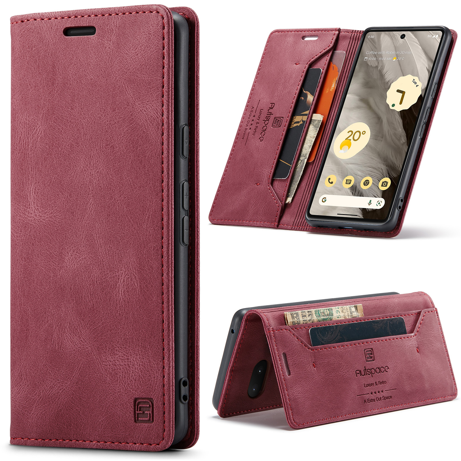 CaseMe - Telefoonhoesje geschikt voor Google Pixel 7 Pro - Wallet Book Case - Met Magnetische Sluiting - Roze afbeelding