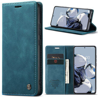Case2go CaseMe - Telefoonhoesje geschikt voor Xiaomi 12T - Wallet Book Case - Met Magnetische Sluiting - Donker Blauw