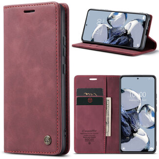 Case2go CaseMe - Telefoonhoesje geschikt voor Xiaomi 12T - Wallet Book Case - Met Magnetische Sluiting - Rood