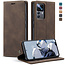 CaseMe - Telefoonhoesje geschikt voor Xiaomi 12T Pro - Wallet Book Case - Met Magnetische Sluiting - Bruin