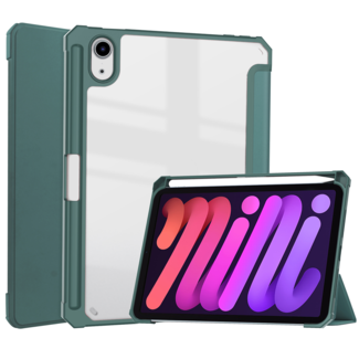 Case2go Tablet hoes geschikt voor Apple iPad Mini 6 (2021) - Trifold case met Auto/Wake functie en Magneetsluiting - Donker Groen