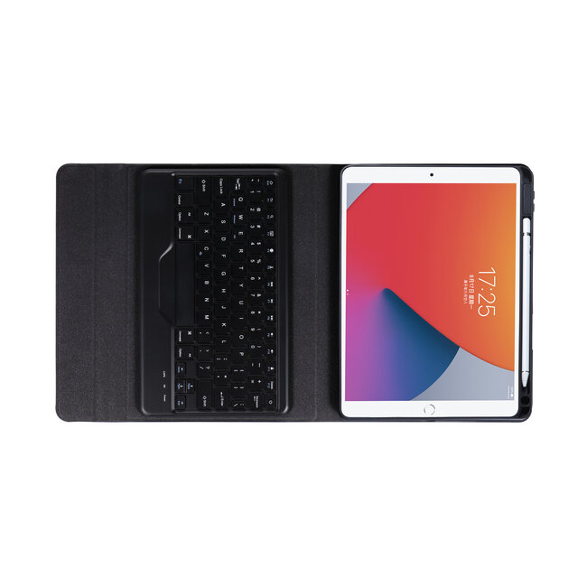 Bluetooth Toetsenbord geschikt voor iPad 10.2 inch 2019/2020/2021 met Stylus Pen Houder - Zwart