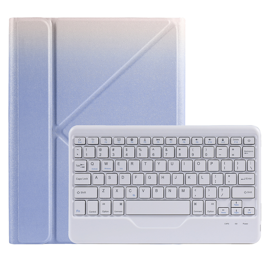 Bluetooth toetsenbord geschikt voor iPad 10.2 inch 2019 / 2020 / 2021 met Stylus pen Houder - Paars afbeelding