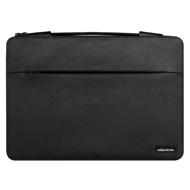 Laptoptas - 14 inch laptophoes met extra opberg vak - Multifunctionele tas met standaard - Kunstleer - Zwart