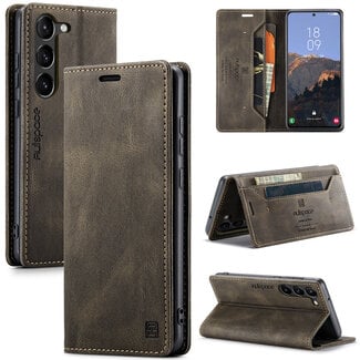 CaseMe CaseMe - Telefoonhoesje geschikt voor Samsung Galaxy S23 - Back Cover - Wallet Book Case - Donker Bruin