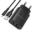 Borofone BN2 - Universele Dual Adapter - USB naar Lightning - 2.1A - Geschikt voor smartphones, tablets, etc - 1 Meter - Zwart