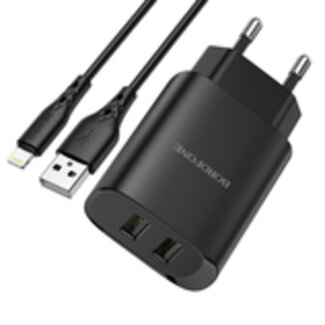 Borofone Borofone BN1 - Universele oplader - USB naar Lightning- Geschikt voor iPhone, etc - 1 Meter - Zwart