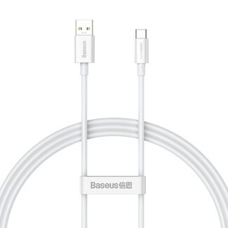 Baseus Baseus - Universele USB naar Type C kabel - Geschikt voor o.a. Samsung en andere apparaten - 1 Meter - 65W - Wit