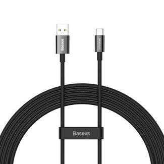 Baseus Baseus - Universele USB naar Type C kabel - Geschikt voor o.a. Samsung en andere apparaten - 2 Meter - 65W - Zwart