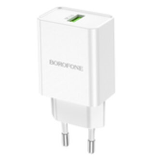 Borofone Borofone BN5 - USB Oplader - Geschikt voor Smartphones, Tablets, Etc - 18W - Wit