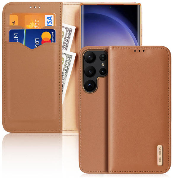 Dux Ducis - Telefoonhoesje geschikt voor Samsung S23 Ultra - Bruin afbeelding