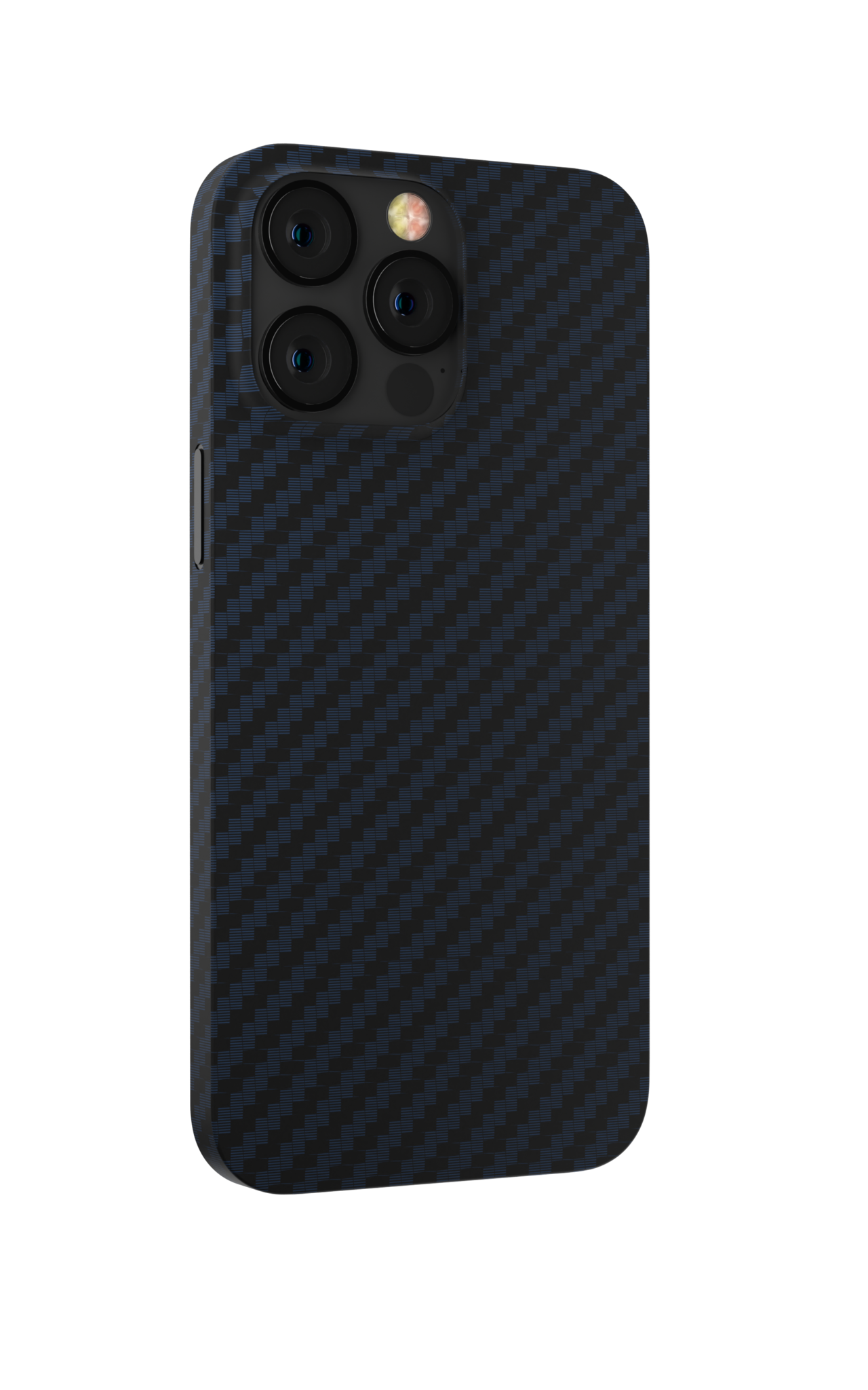 Devia - Hoesje geschikt voor Apple iPhone 14 Plus - Carbon Fiber Texture - Magnetische Back Cover - Blauw afbeelding