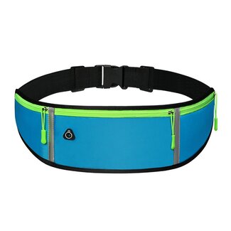 Case2go Case2go Sportband - Hardloopband - Hardloop Riem - Running belt - met Smartphone houder - Unisex/Onesize - Blauw