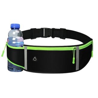 Case2go Case2go Sportband met fleshouder - Hardloopband - Hardloop Riem - Running belt - met Smartphone houder - Unisex/Onesize - Zwart