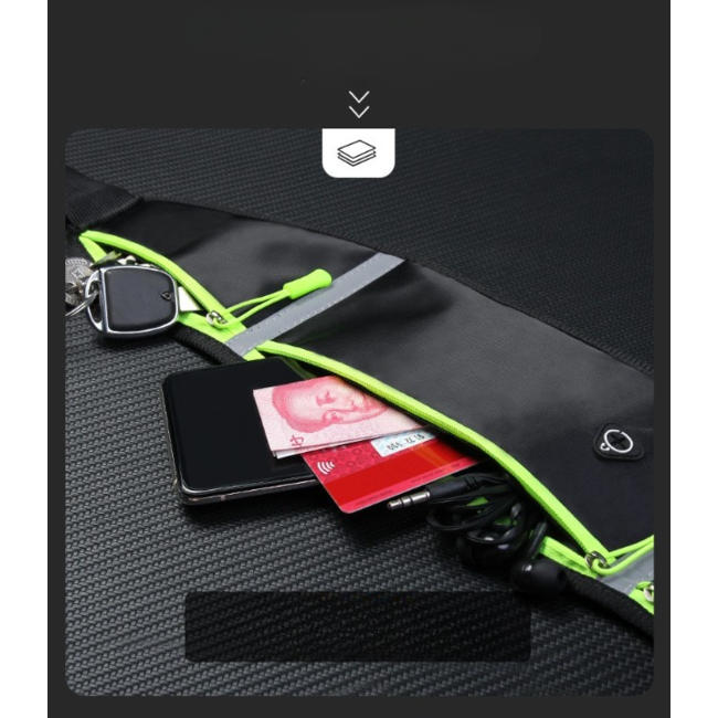 Case2go Sportband met fleshouder - Hardloopband - Hardloop Riem - Running belt - met Smartphone houder - Unisex/Onesize