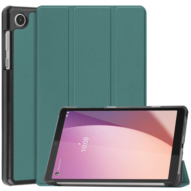 Case2go - Tablet Hoes geschikt voor Lenovo Tab M8 4th Gen (8 Inch) - Tri-Fold Book Case - Groen