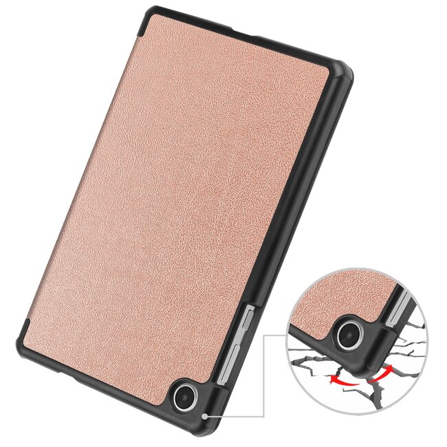 Case2go - Tablet Hoes geschikt voor Lenovo Tab M8 4th Gen (8 Inch) - Tri-Fold Book Case - Rose Goud