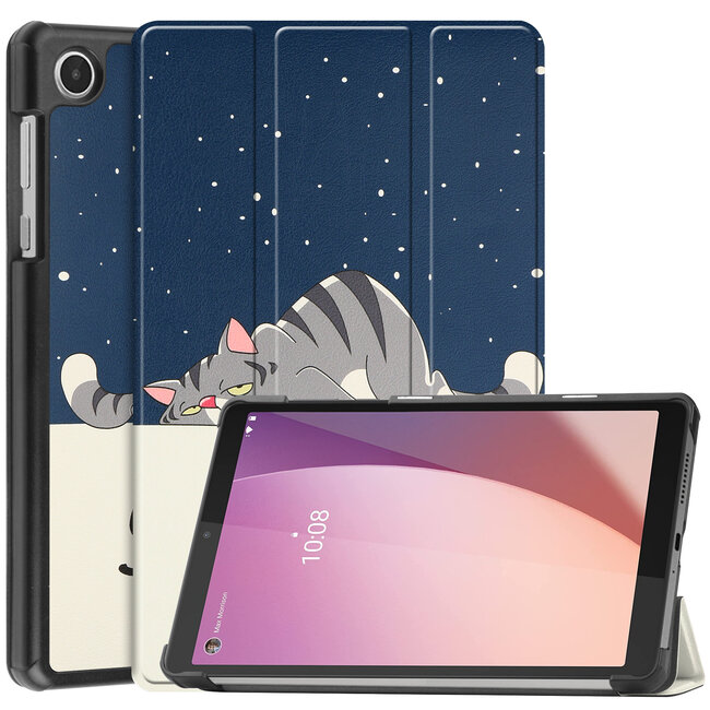 Case2go - Tablet Hoes geschikt voor Lenovo Tab M8 4th Gen (8 Inch) - Tri-Fold Book Case - Good Night