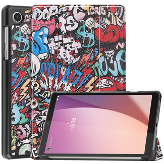 Case2go Case2go - Tablet Hoes geschikt voor Lenovo Tab M8 4th Gen (8 Inch) - Tri-Fold Book Case - Grafitti