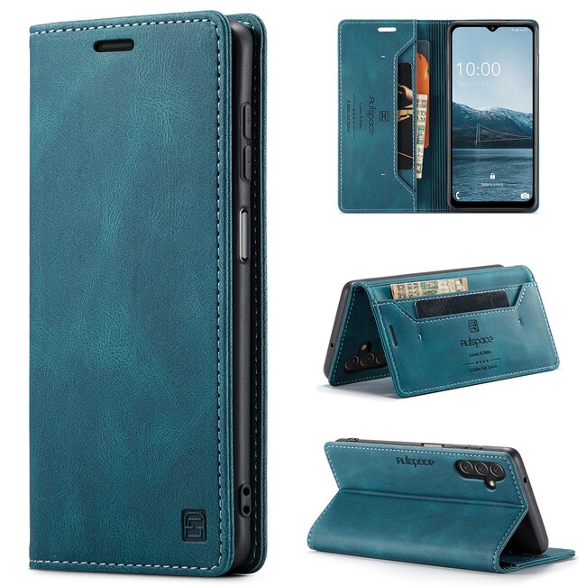 CaseMe - Telefoonhoesje geschikt voor Samsung Galaxy A14 5G - Wallet Book case - Met extra vak - Blauw