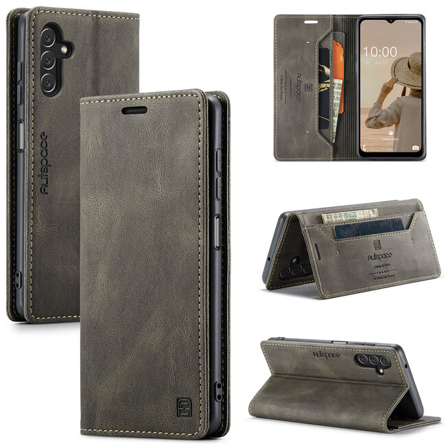 CaseMe - Telefoonhoesje geschikt voor Samsung Galaxy A14 5G - Wallet Book case - Met extra vak - Bruin