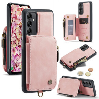 CaseMe CaseMe - Telefoonhoesje geschikt voor Samsung Galaxy A14 5G - Back Cover - Met  Pasjeshouder - Licht Roze