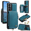 CaseMe - Telefoonhoesje geschikt voor Samsung Galaxy A14 5G - Back Cover - Met Pasjeshouder - Blauw