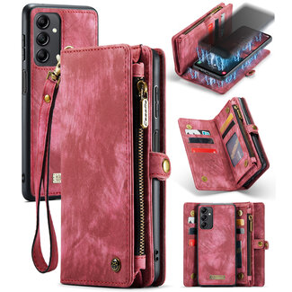CaseMe CaseMe - Telefoonhoesje geschikt voor Samsung Galaxy A14 5G - 2 in 1 Book Case en Back Cover - Rood