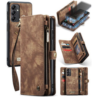 CaseMe CaseMe - Telefoonhoesje geschikt voor Samsung Galaxy A14 5G - 2 in 1 Book Case en Back Cover - Bruin