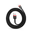 Baseus - Universele USB naar Lightning kabel - Geschikt voor o.a. Apple/iPhone en andere apparaten - 1 Meter - 2.5A - Zwart/Rood