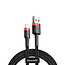 Baseus - Universele USB naar Lightning kabel - Geschikt voor o.a. Apple/iPhone en andere apparaten - 2 Meter - 2.5A - Zwart/Rood