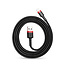 Baseus - Universele USB naar Lightning kabel - Geschikt voor o.a. Apple/iPhone en andere apparaten - 2 Meter - 2.5A - Zwart/Rood