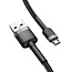 Baseus - Universele USB naar Micro USB kabel - Geschikt voor o.a. Samsung en andere apparaten - 1 Meter - 2.5A - Zwart/Grijs