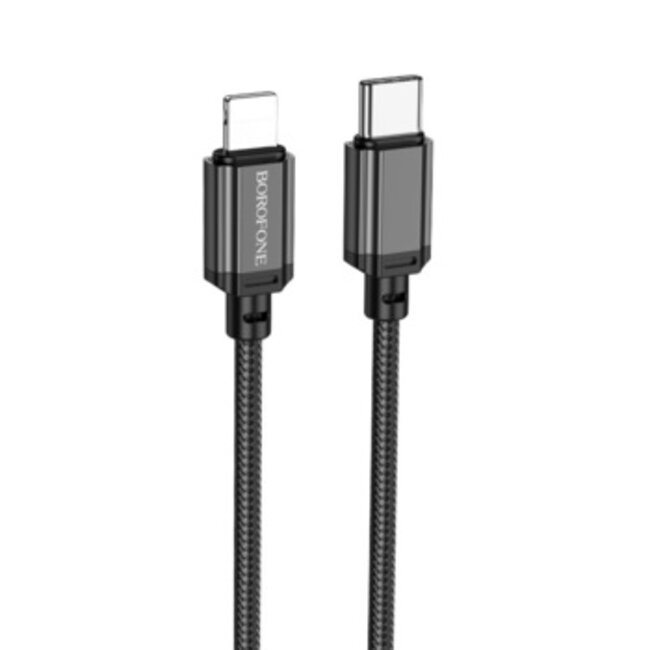 Borofone - Universele Lightning naar Type C kabel - Geschikt voor o.a. Samsung/iPhone en andere apparaten - 1 Meter - 2.5A - Zwart