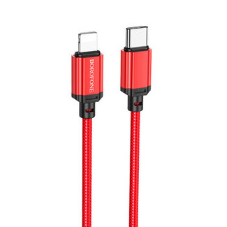 Borofone Borofone - Universele Lightning naar Type C kabel - Geschikt voor o.a. iPhone/Samsung en andere apparaten - 1 Meter - 2.5A - Rood