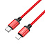 Borofone - Universele Lightning naar Type C kabel - Geschikt voor o.a. iPhone/Samsung en andere apparaten - 1 Meter - 2.5A - Rood