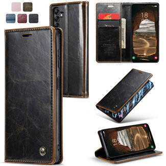 CaseMe CaseMe - Telefoonhoesje geschikt voor Samsung Galaxy A14 5G - Flip Wallet Case - Bruin